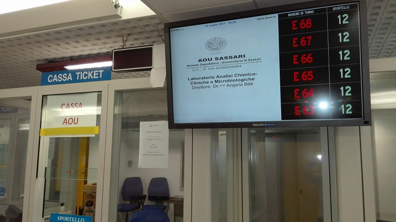 Aou Sassari_Cassa ticketAOU PalazzoRosa — AOU SASSARI – Aggiornamento del sistema operativo, casse ticket chiuse