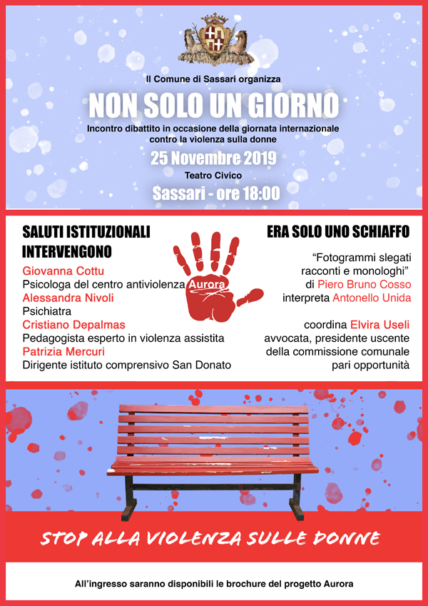 Locandina Non solo un giorno — Non solo un giorno – Lunedì al Civico incontro per la Giornata contro la violenza sulle donne