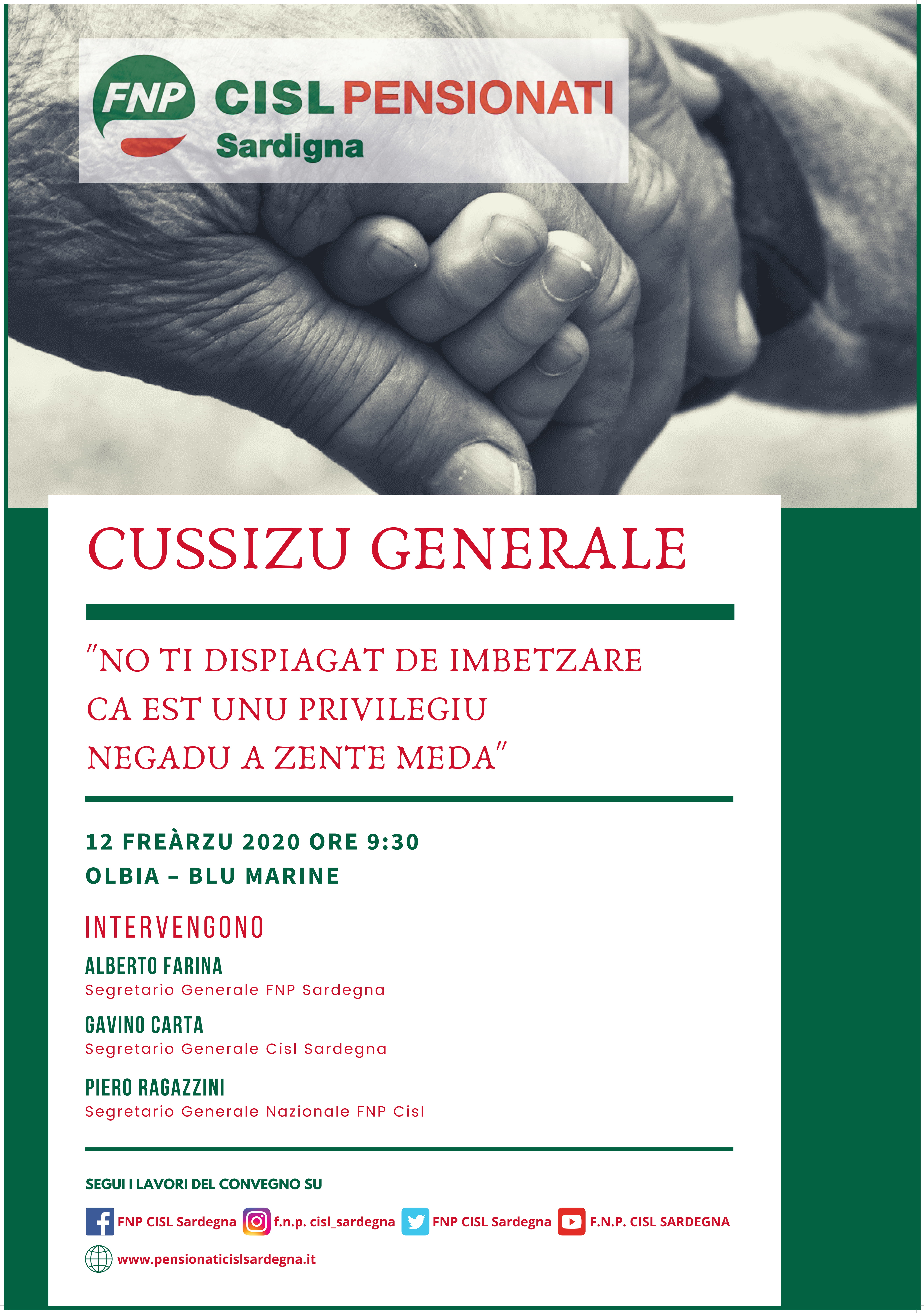 CISL_P_70x100-1 — Mercoledì a Olbia il congresso generale della Cisl pensionati