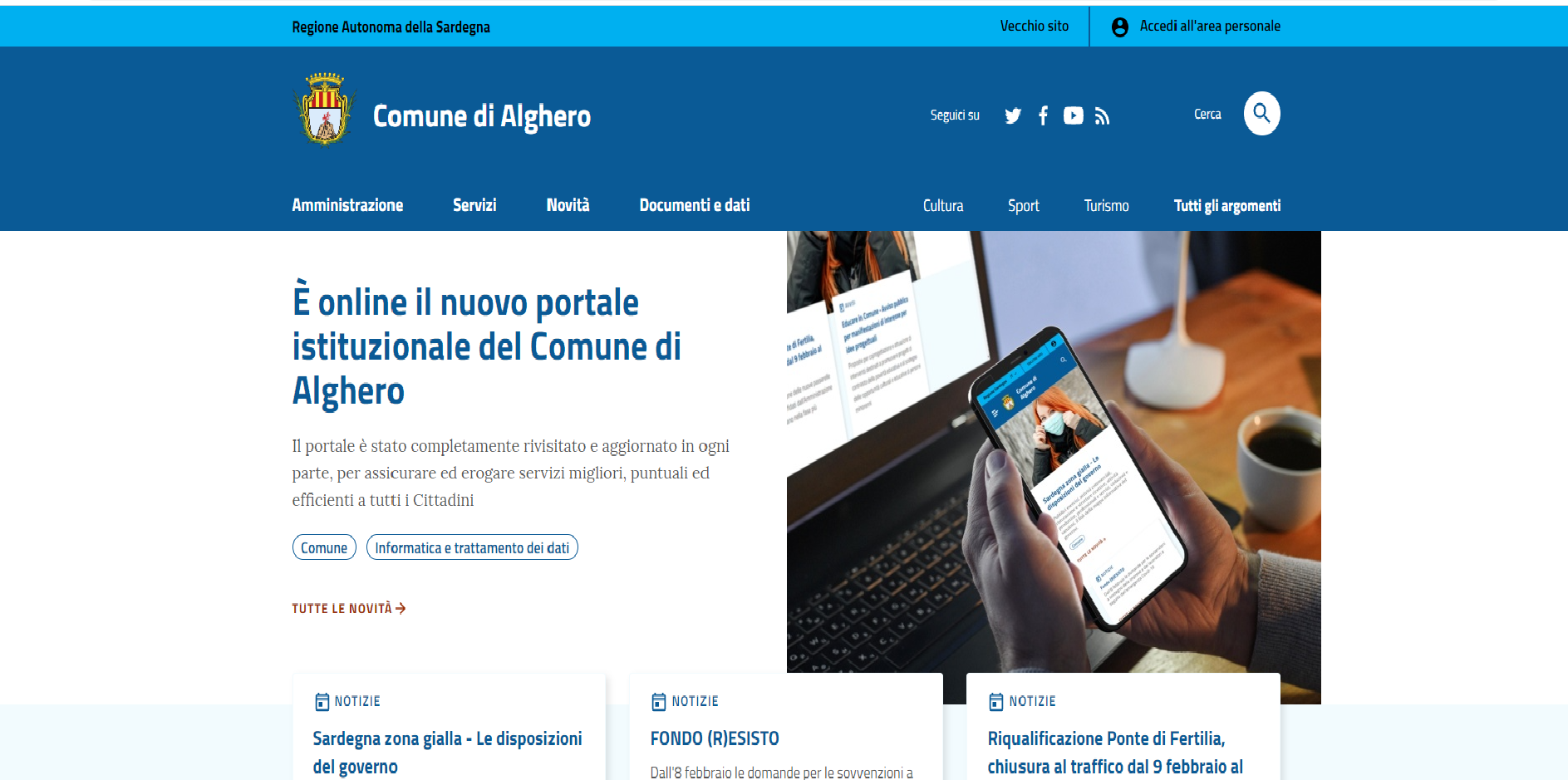 SITO — Il nuovo sito istituzionale del Comune di Alghero&nbsp;