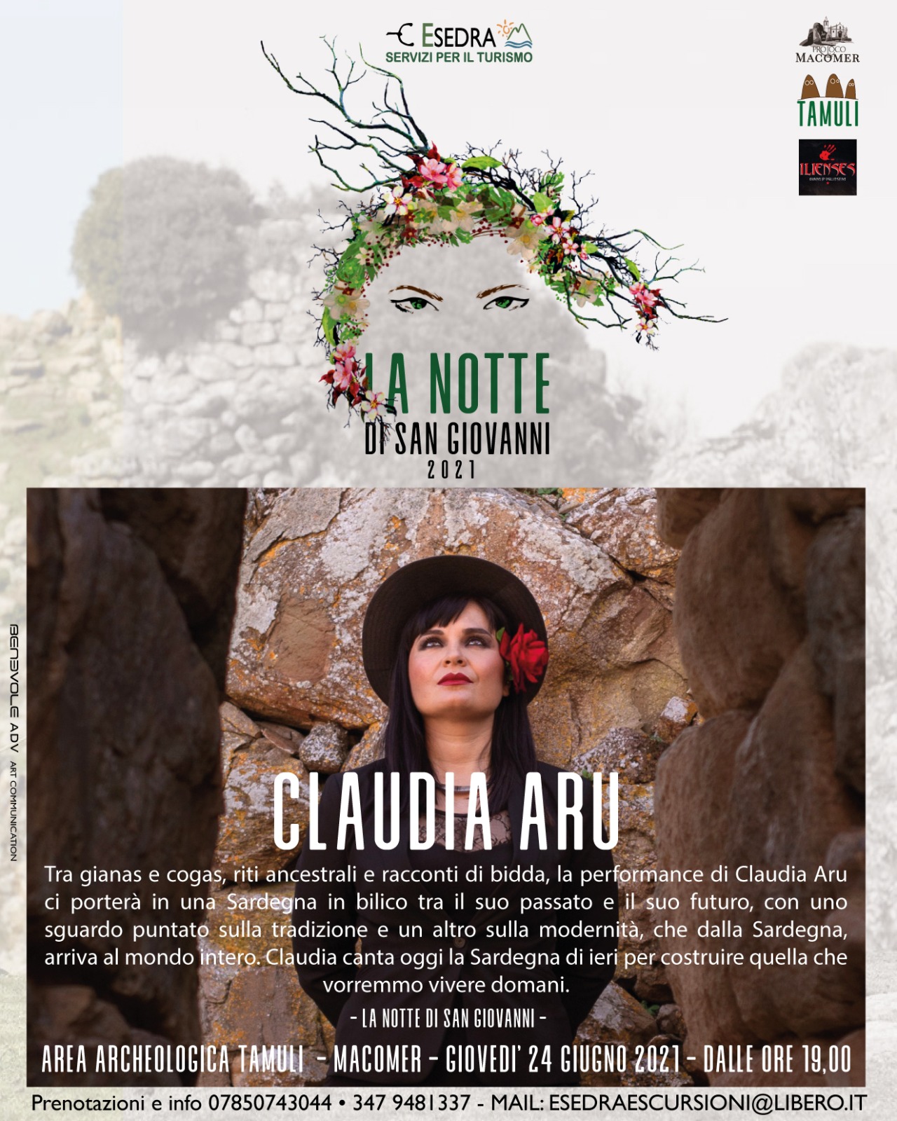 loc tamuli — Giovedì 24 giugno Claudia Aru in concerto