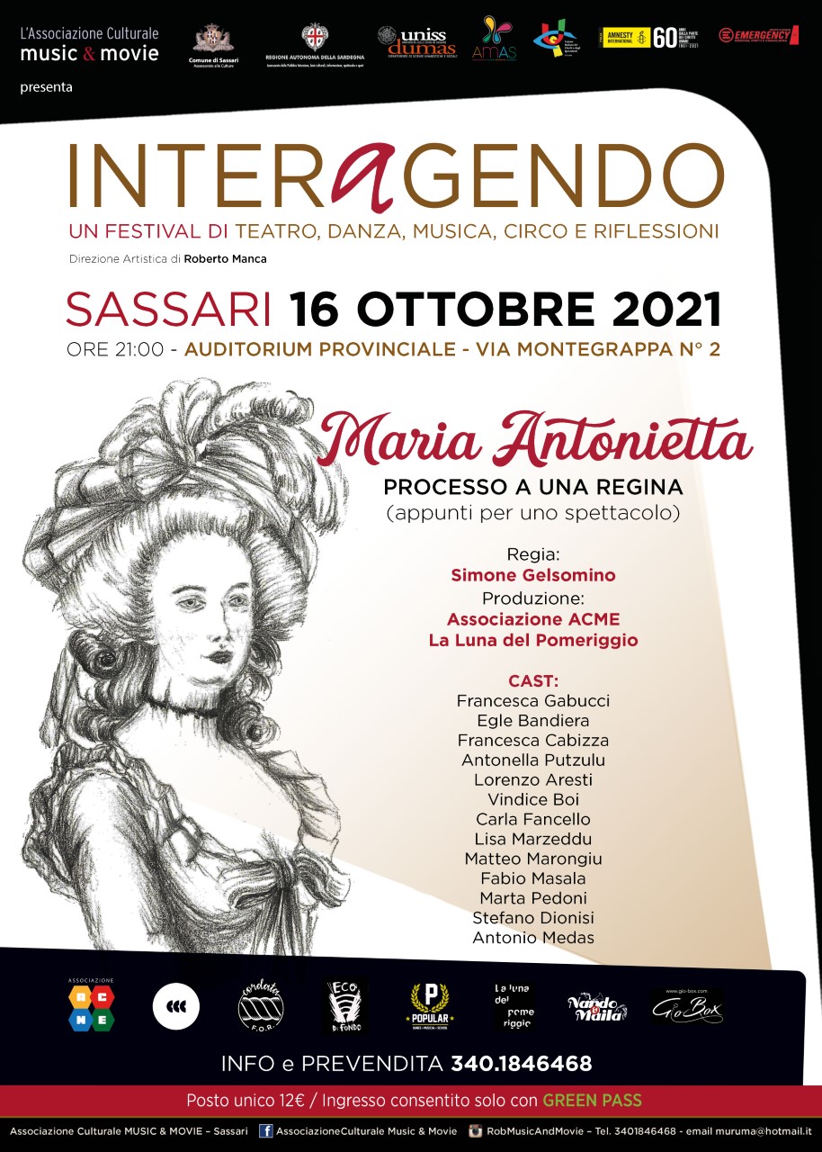 Locandina-mAntonietta — “Maria Antonietta, processo di una Regina” all’Auditorium provinciale di Sassari