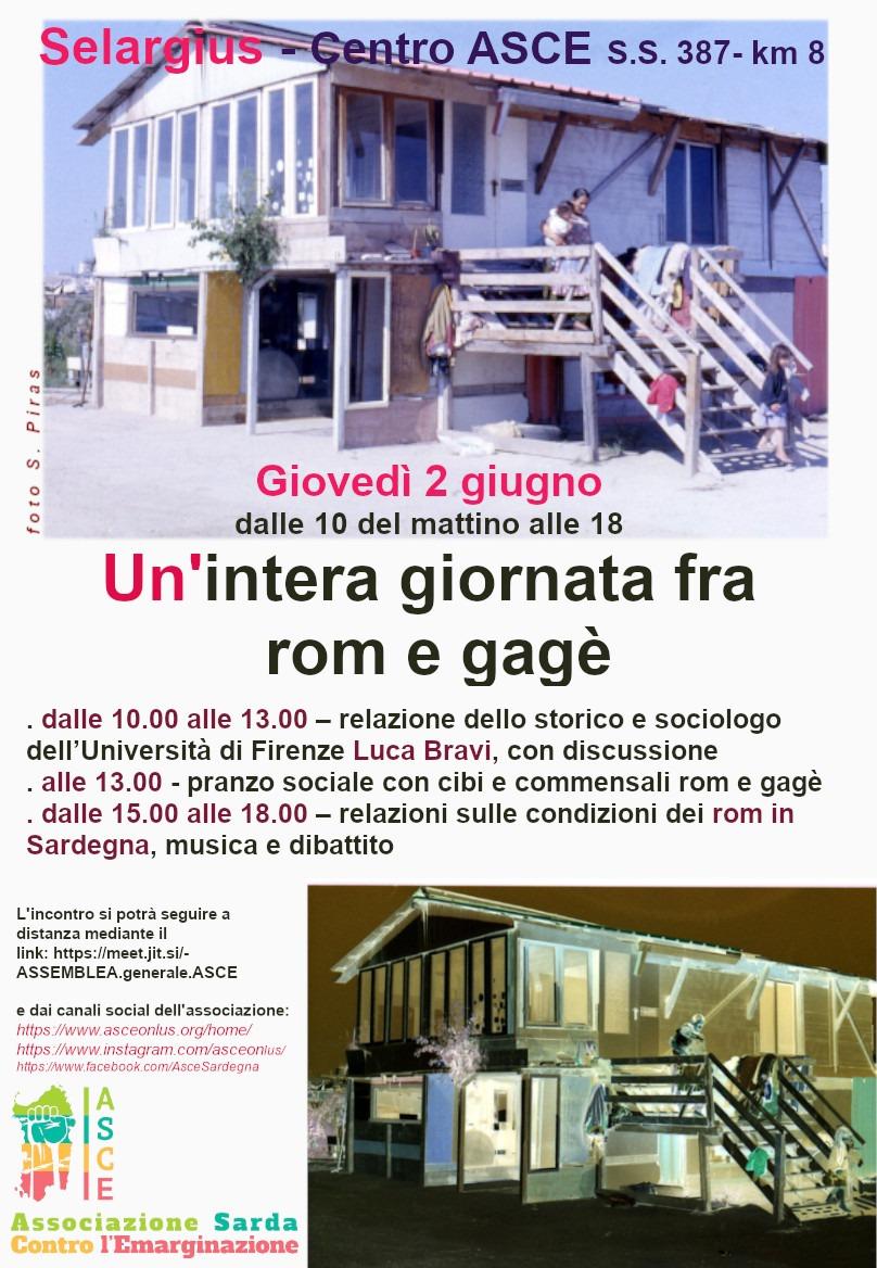 LOCANDINAASCE — ‘ROM E GAGE’’,IL 2 GIUGNO GIORNATA DI STUDIO E CONFRONTOORGANIZZATA DA ASCE