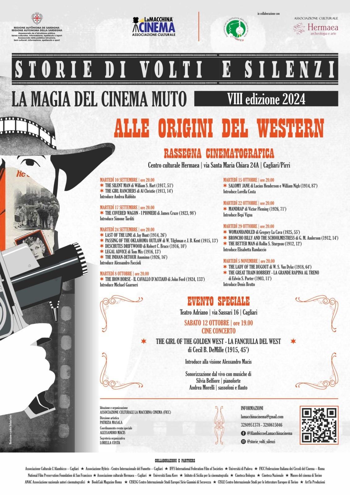 Loca_Cinema Muto jpg — Cagliari, “Storie di volti e silenzi” celebra gli albori del cinema Western