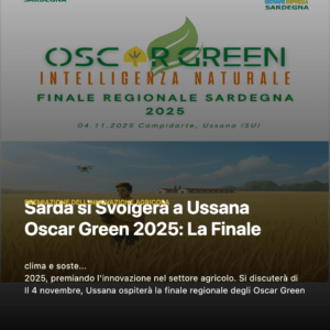 Oscar Green 2025: La Finale Sarda si Svolgerà a Ussana
