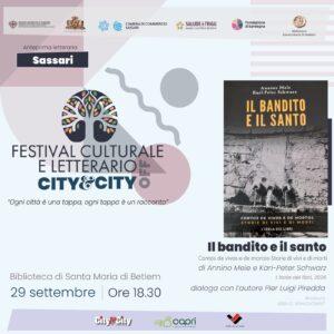 Festival City&City, anteprima letteraria con Il bandito e il santo di Annino Mele