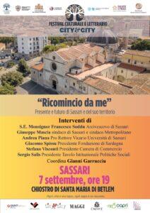 Festival City&City, domani il dibattito sul presente e futuro di Sassari “Ricomincio da me”