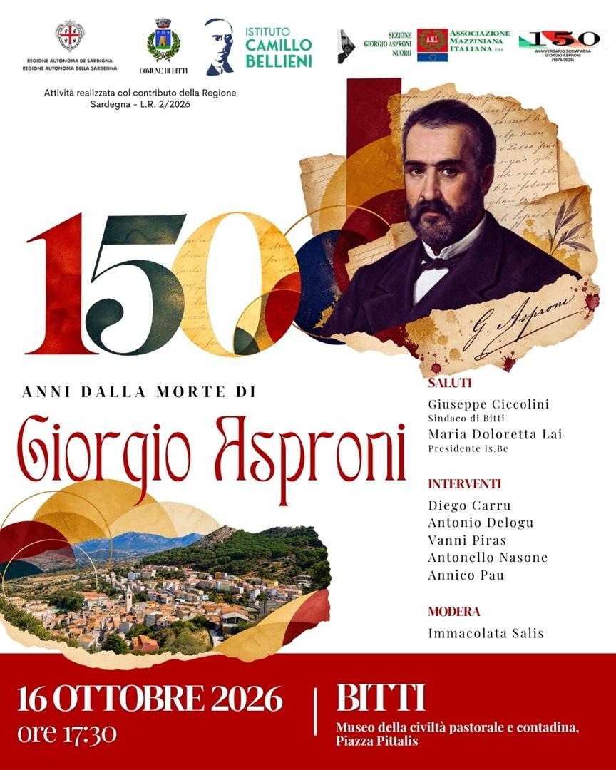 Bitti celebra Giorgio Asproni a centocinquanta anni dalla morte